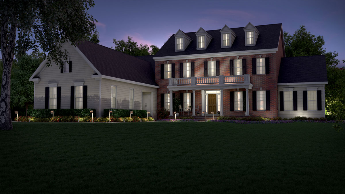 Exterior Nighttime Home Rendering