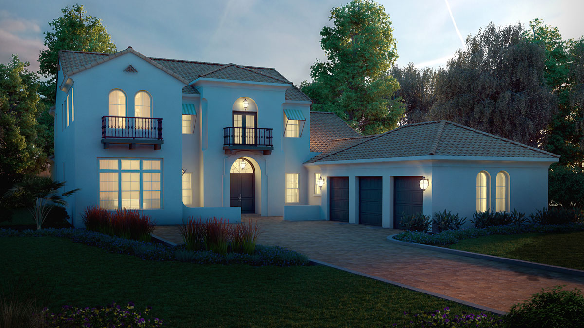 Exterior Sunset Home Rendering