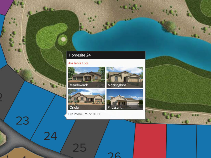 Site Map homesite plan availability