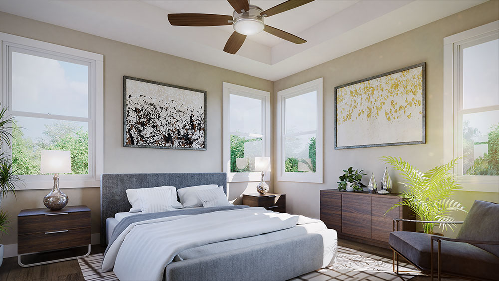 Contemporary Bedroom Rendering