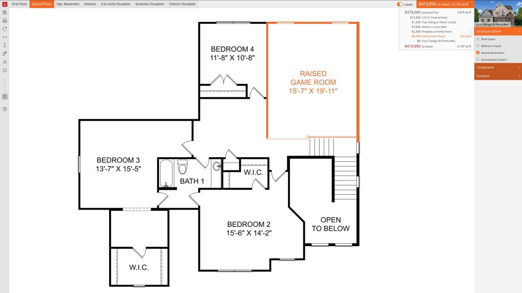 Interactive Floor Plans - Dynamic Pricing and Square footage