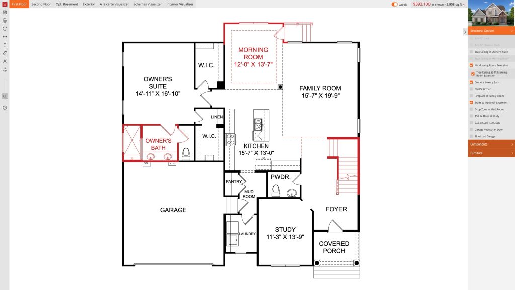 Interactive Floor Plans - Structural Options