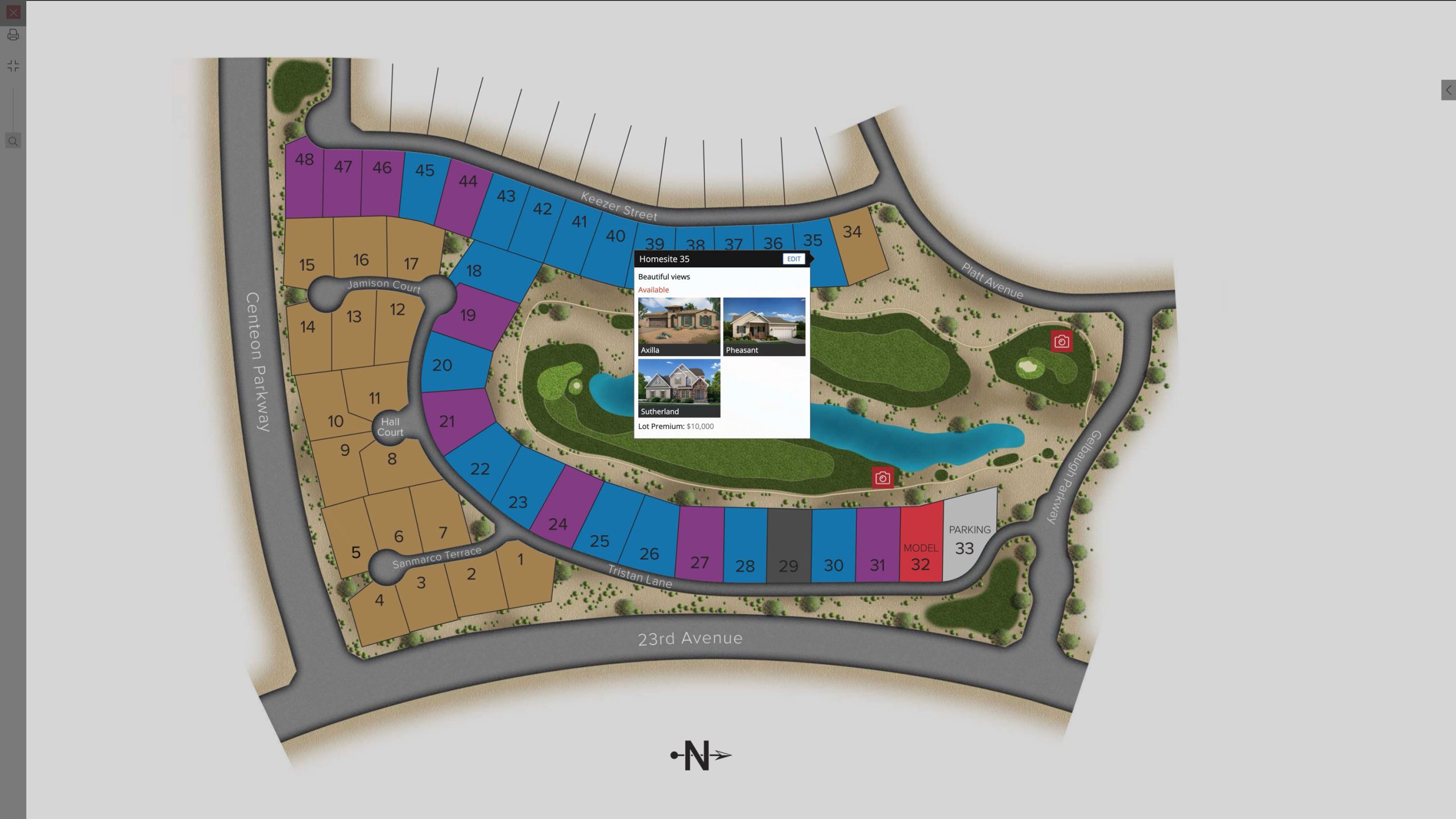 Interactive Site Plan - Lot Hover