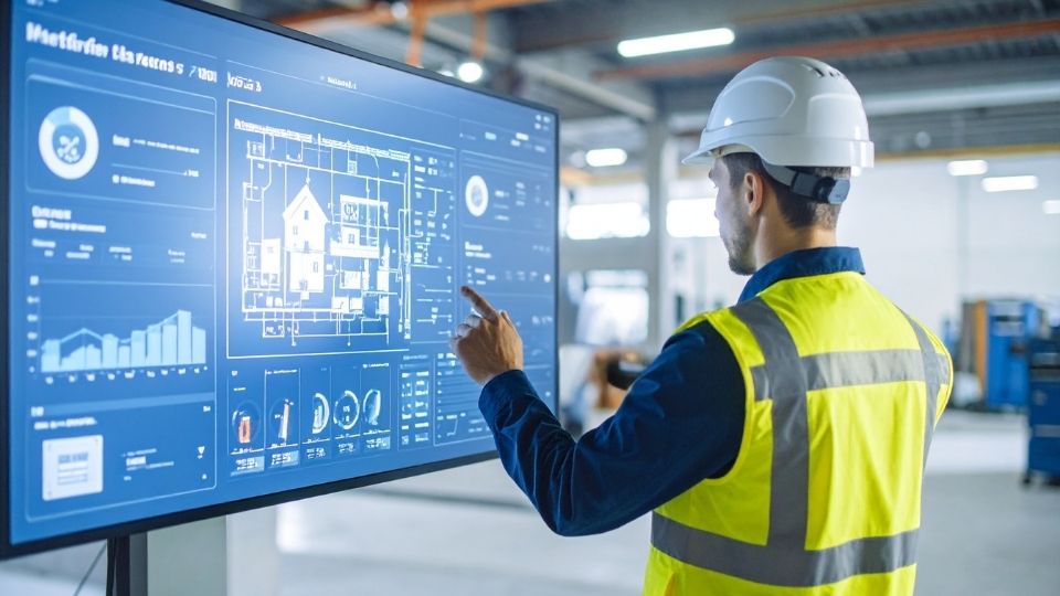 A home builder interacting with a user-friendly dashboard