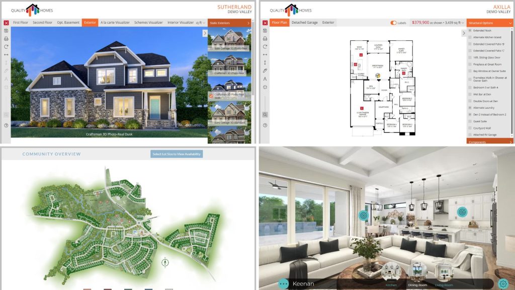 3D rendering, interactive floor plan, interactive site map